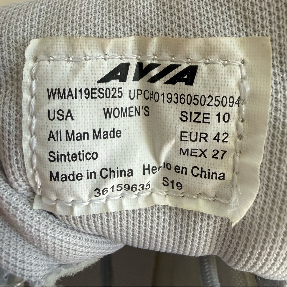 Avia Silver Metallic Sleek Lace-Up Comfort Sneakers | Size 10 - Picture 10 of 12